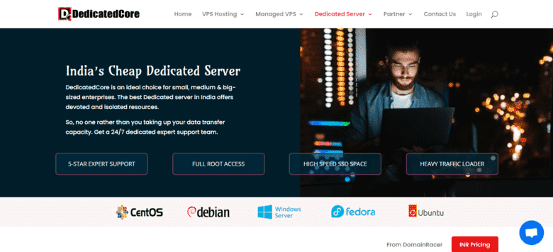 dedicatedcore top dedicated server provider in india